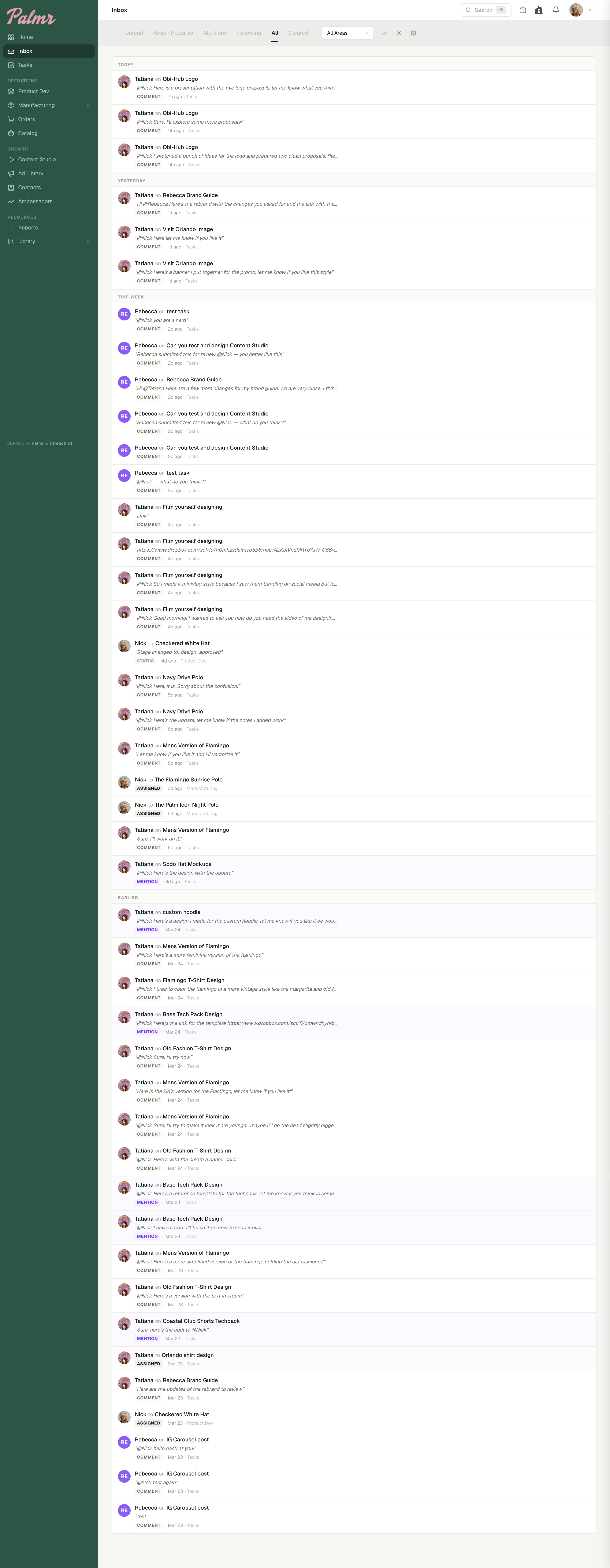 Inbox view